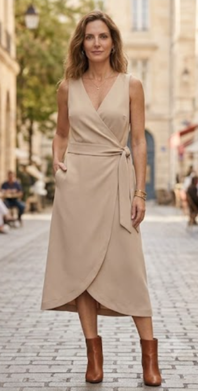 Vestido Midi Linho Solis