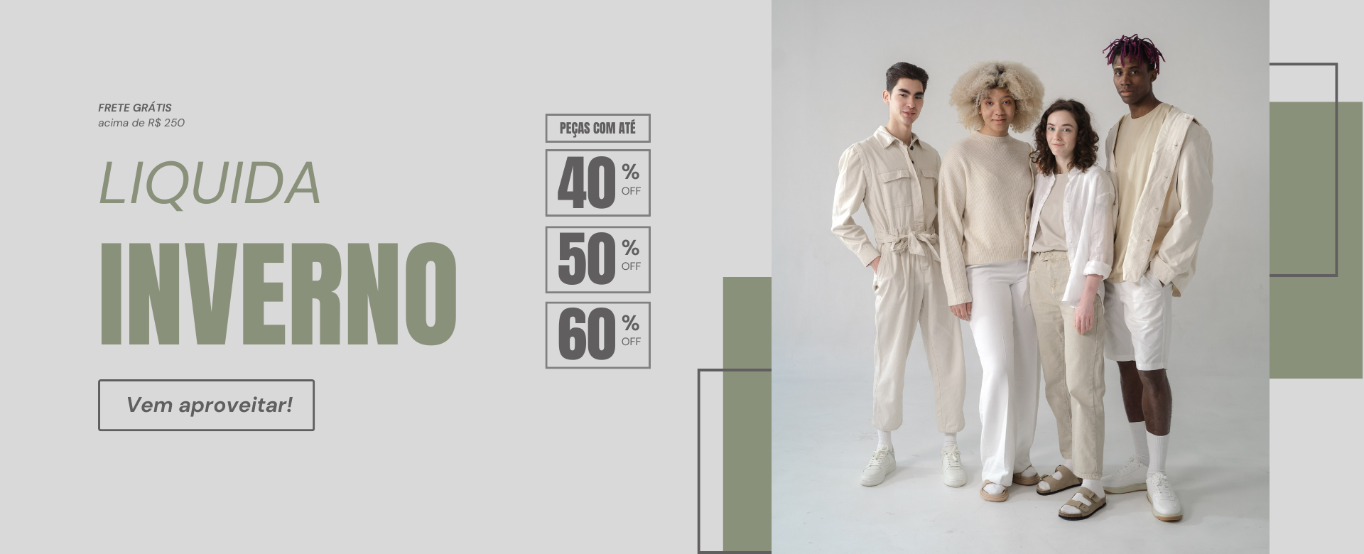Banner de site para loja de liquida inverno com desconto